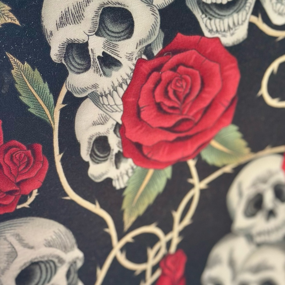 Skull And Rose Patterned Backpack - image 8